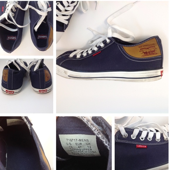 Levi's Stan Buck Men's Sneakers Navy White Tennis - Picture 3 of 8